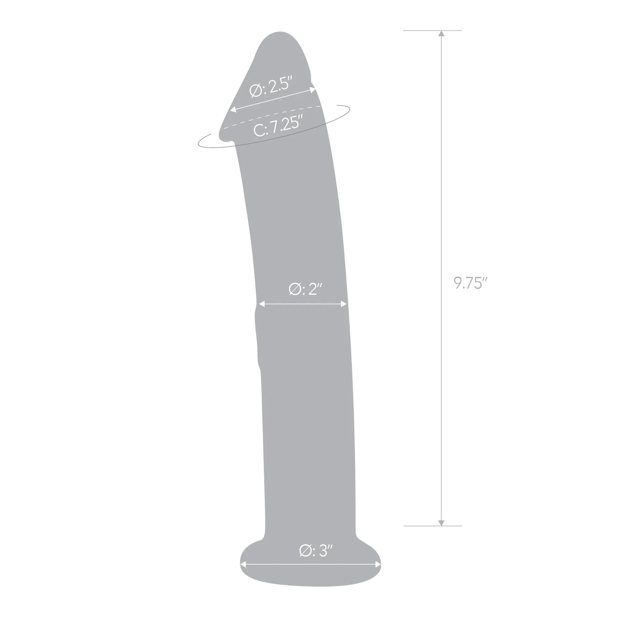 12" Glass Dildo With Veins & Flat Base