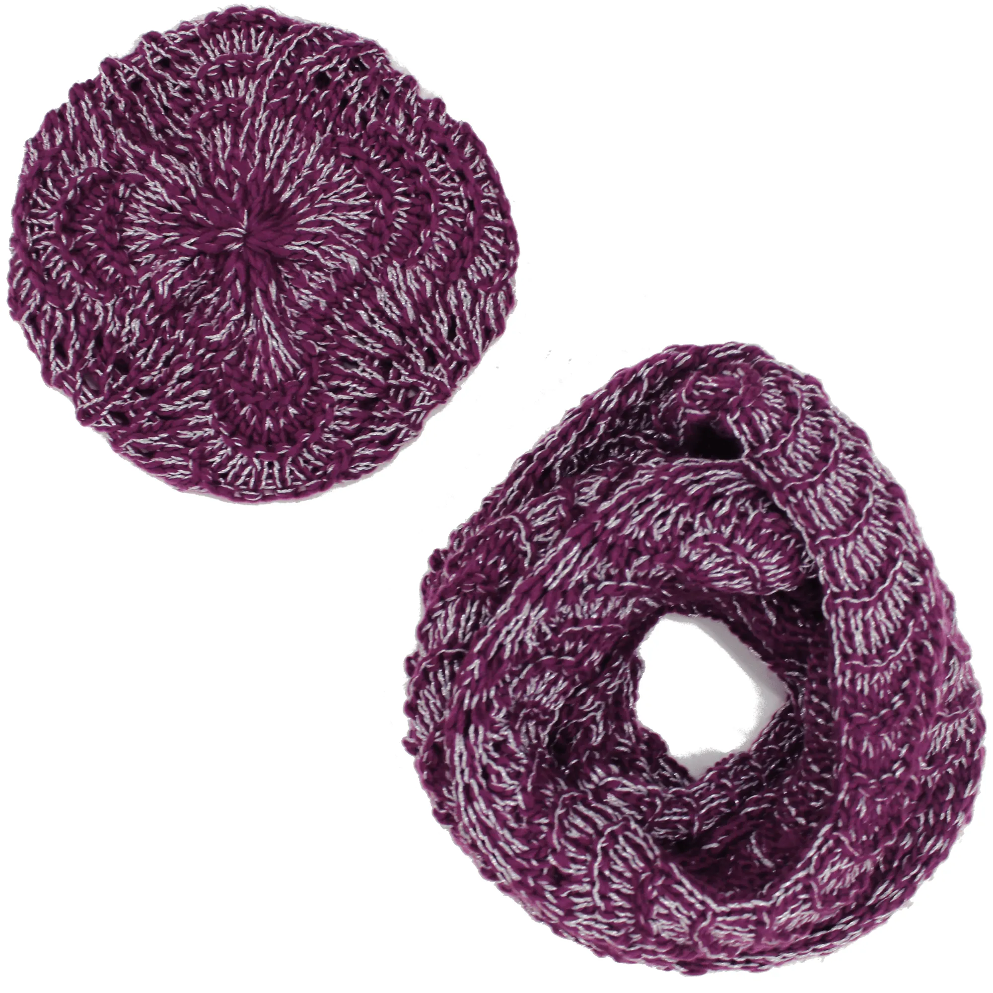 2 Piece Pointelle Crochet Set - Amethyst