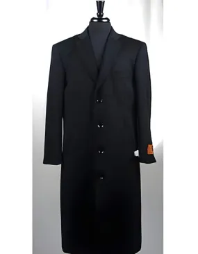 4 Button Wool Blend Black Bravo Top Overcoat