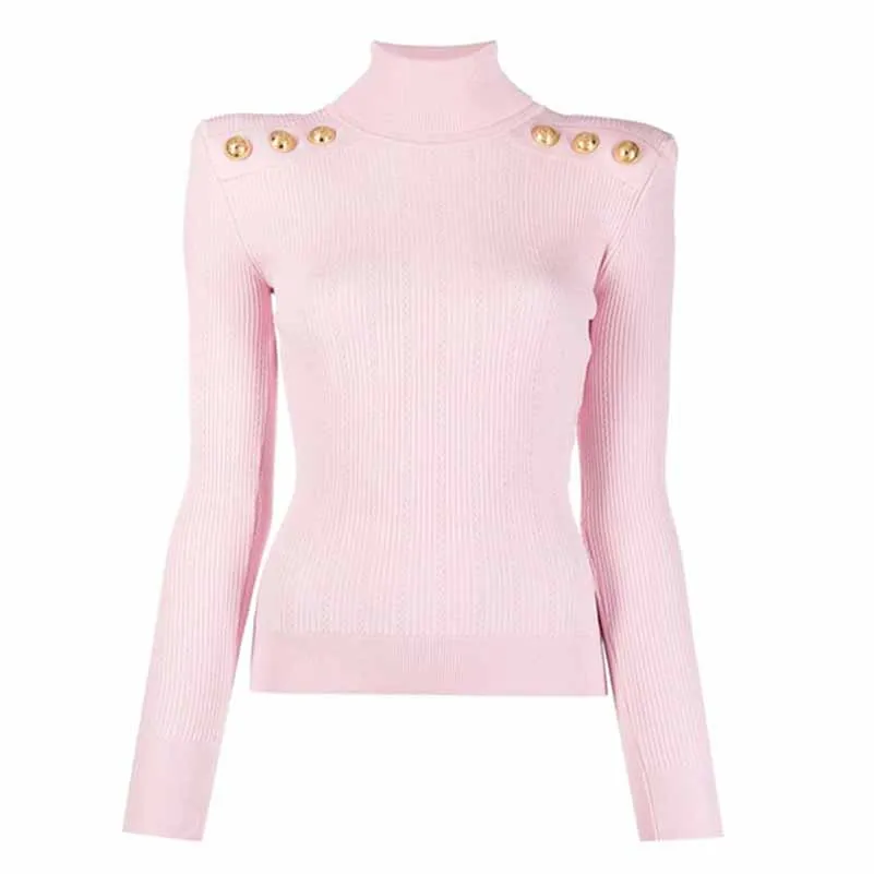 6 Colors High Collar Sweater Women Wool Blended Slim Fit Top