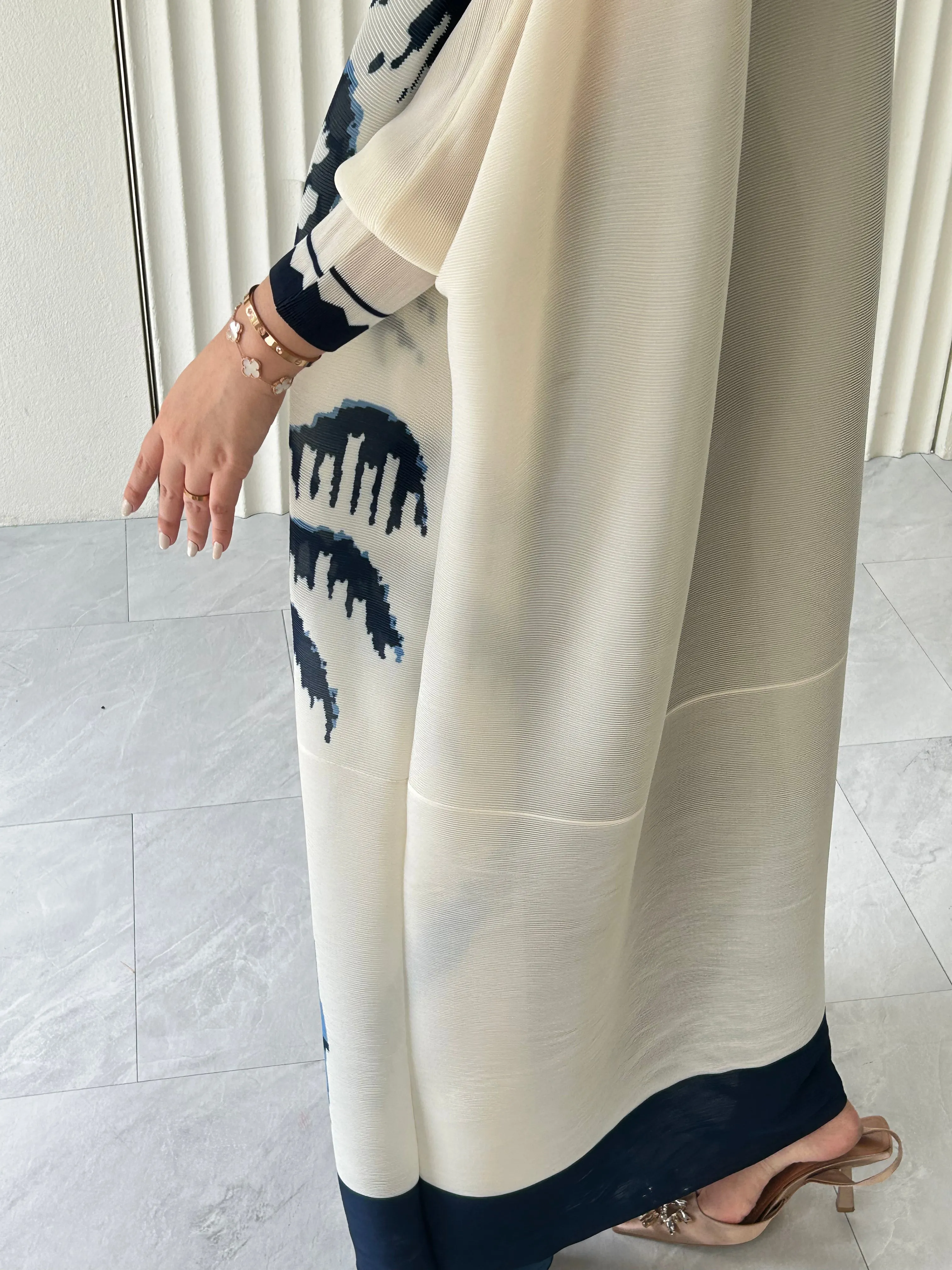 Abaya Batwing Printed With Fringed