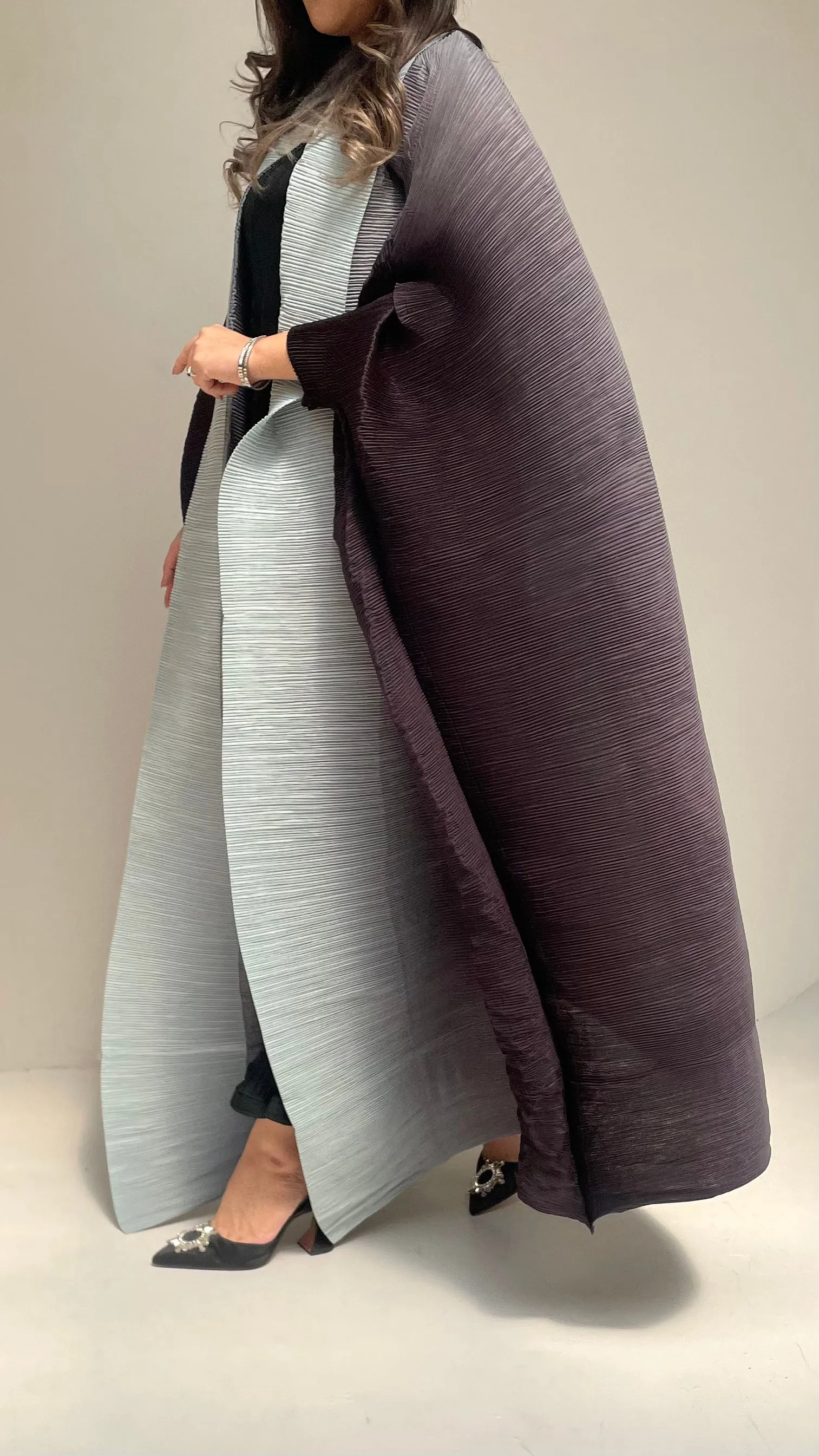 Abaya Pleated Batwing Ombre