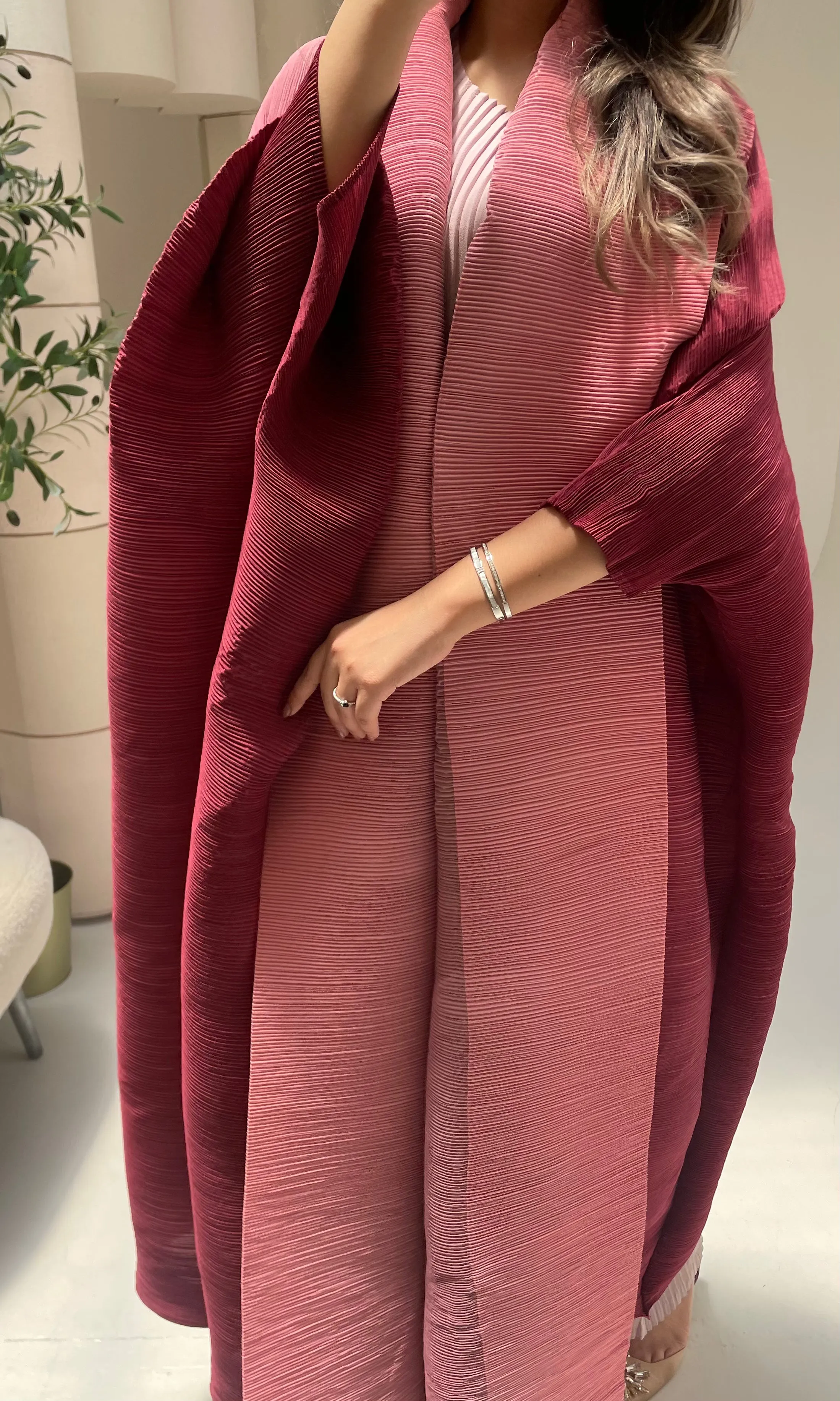 Abaya Pleated Batwing Ombre