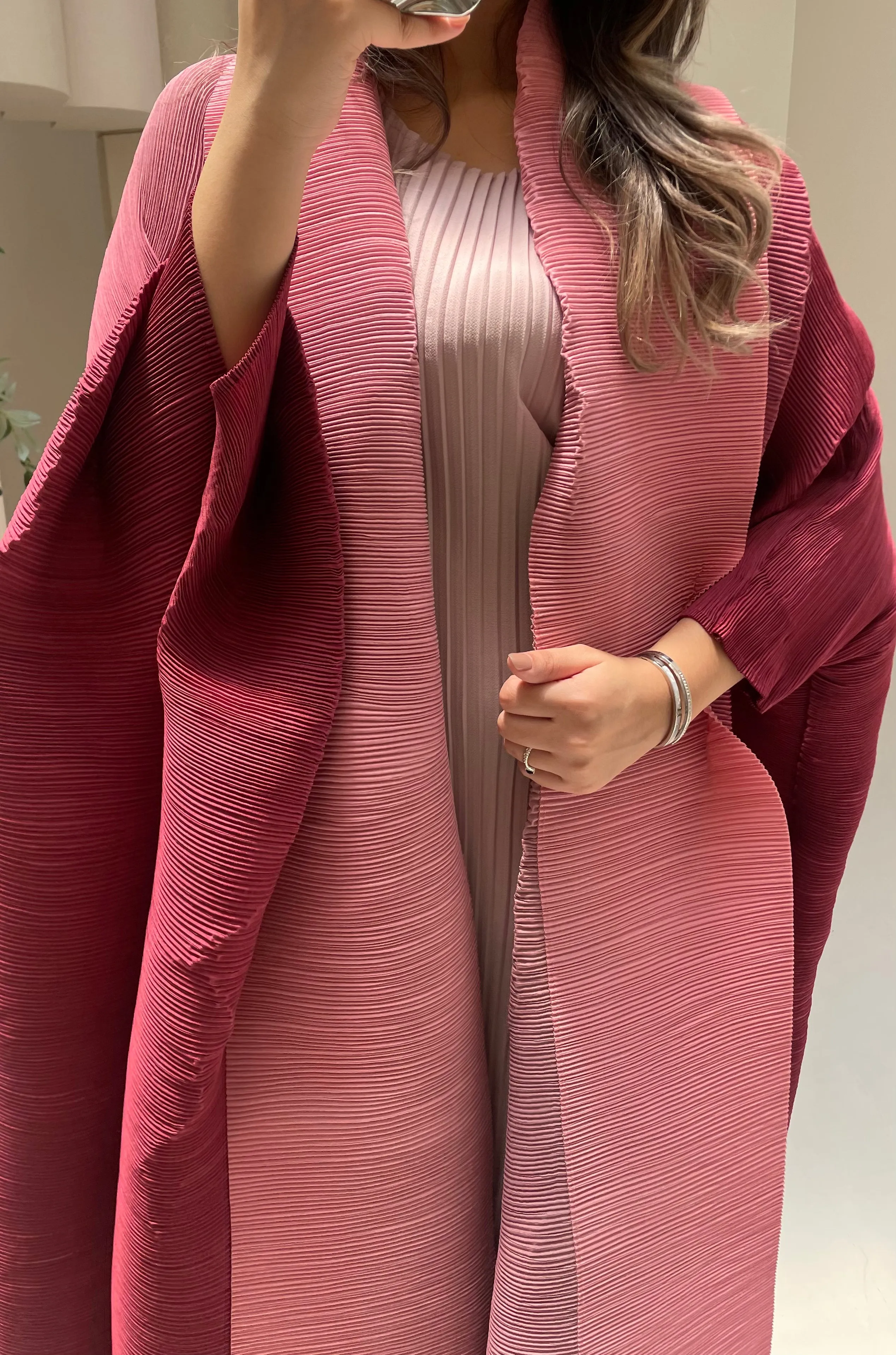 Abaya Pleated Batwing Ombre