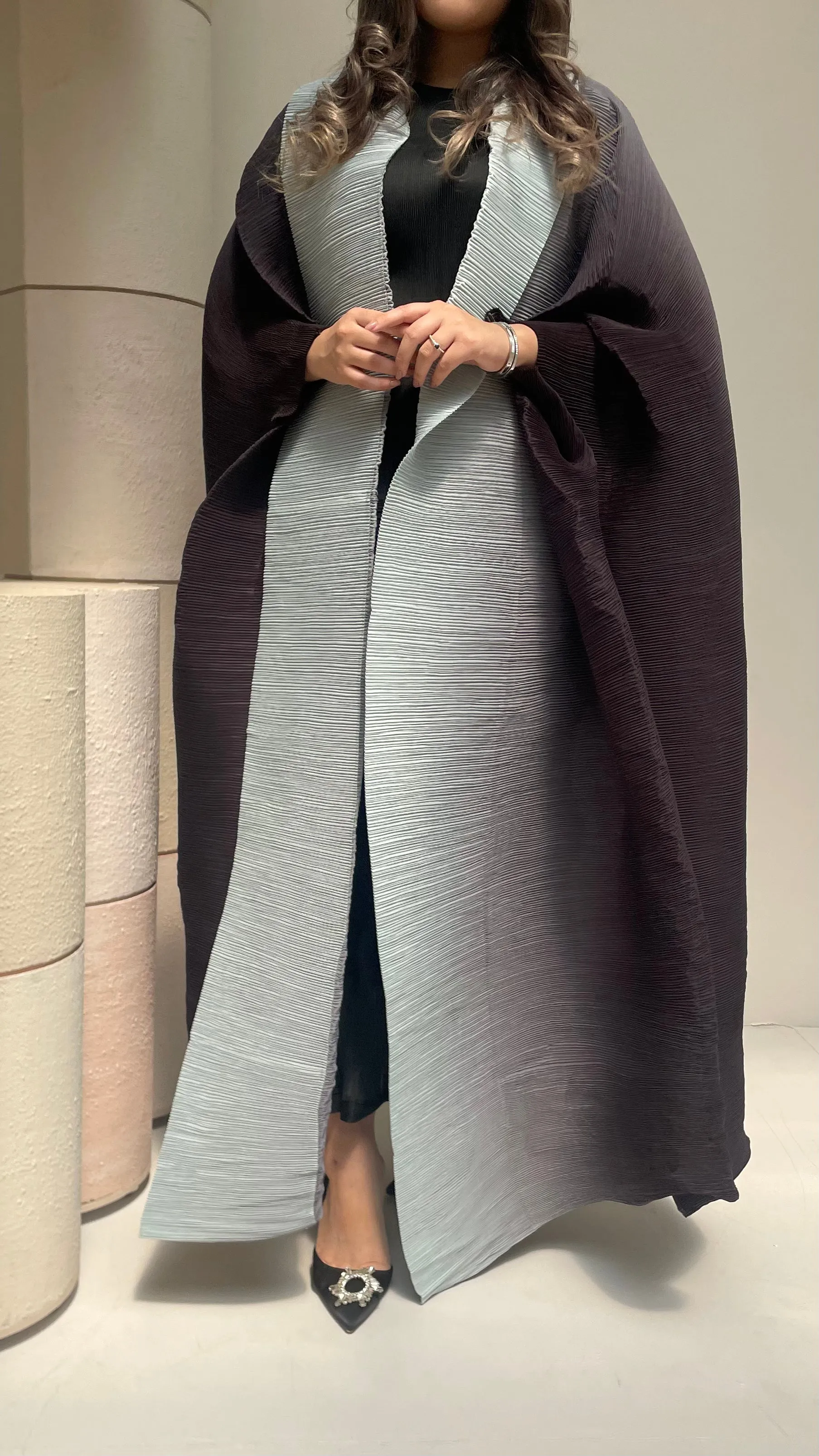 Abaya Pleated Batwing Ombre