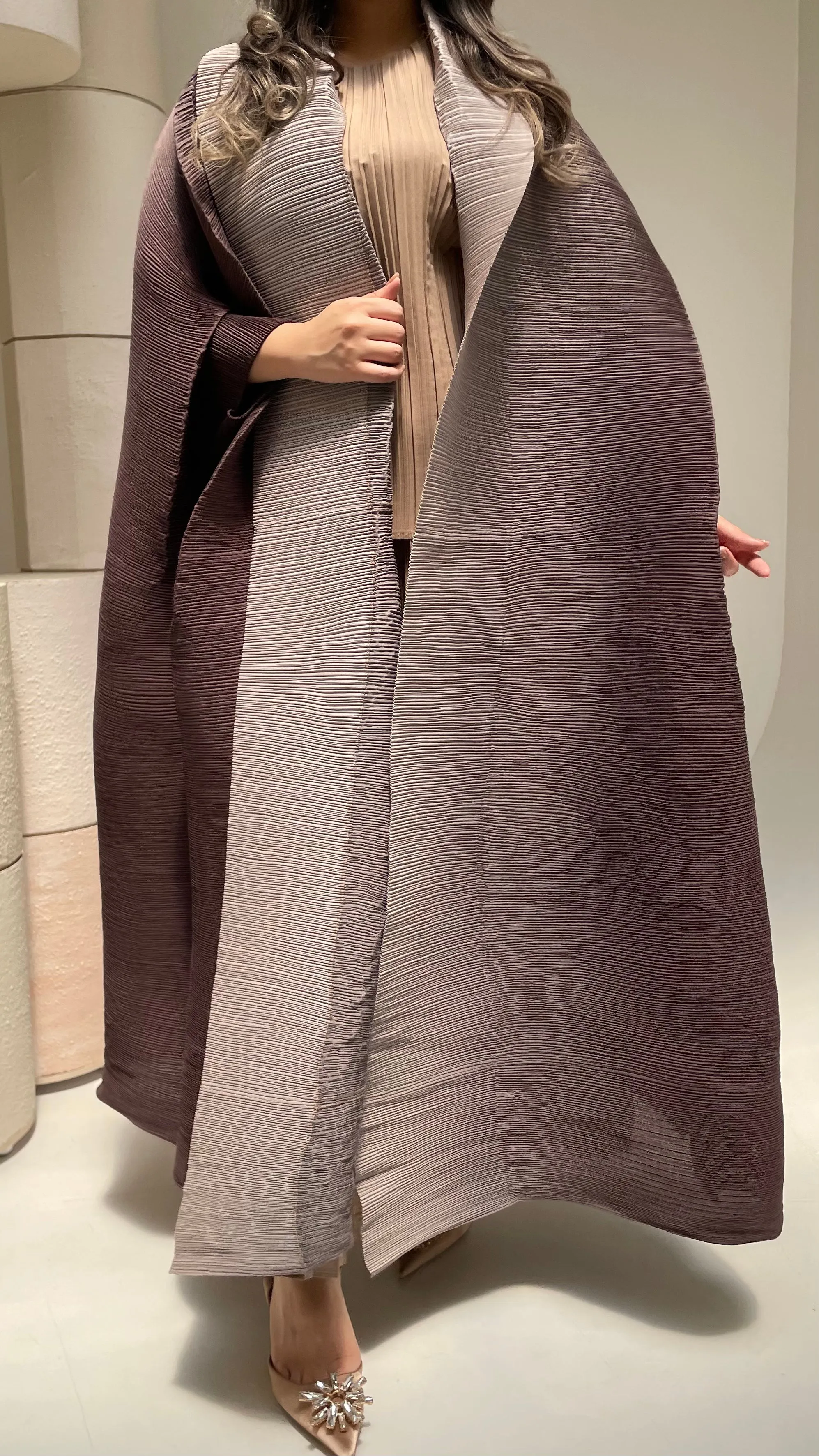 Abaya Pleated Batwing Ombre