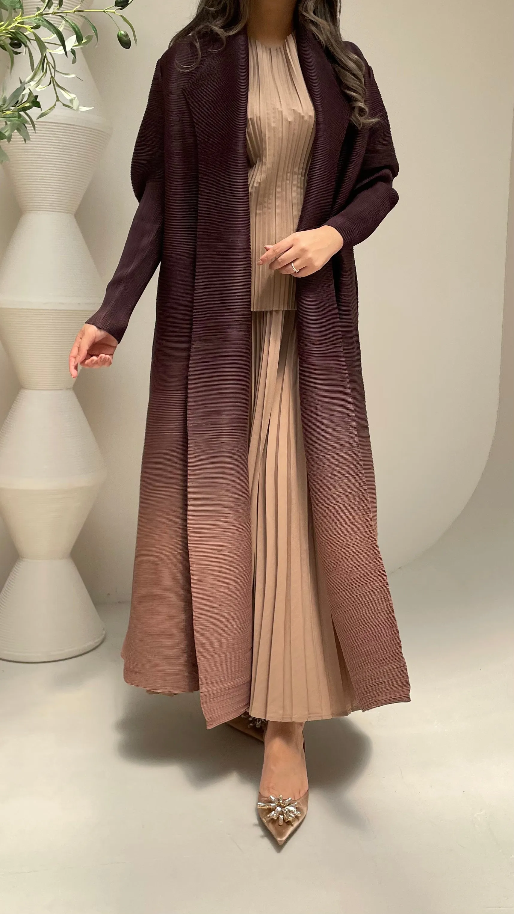 Abaya Pleated With Puff Sleeve