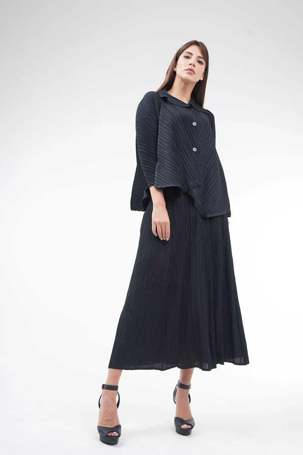 Abelia Button-up Pleated Blouse