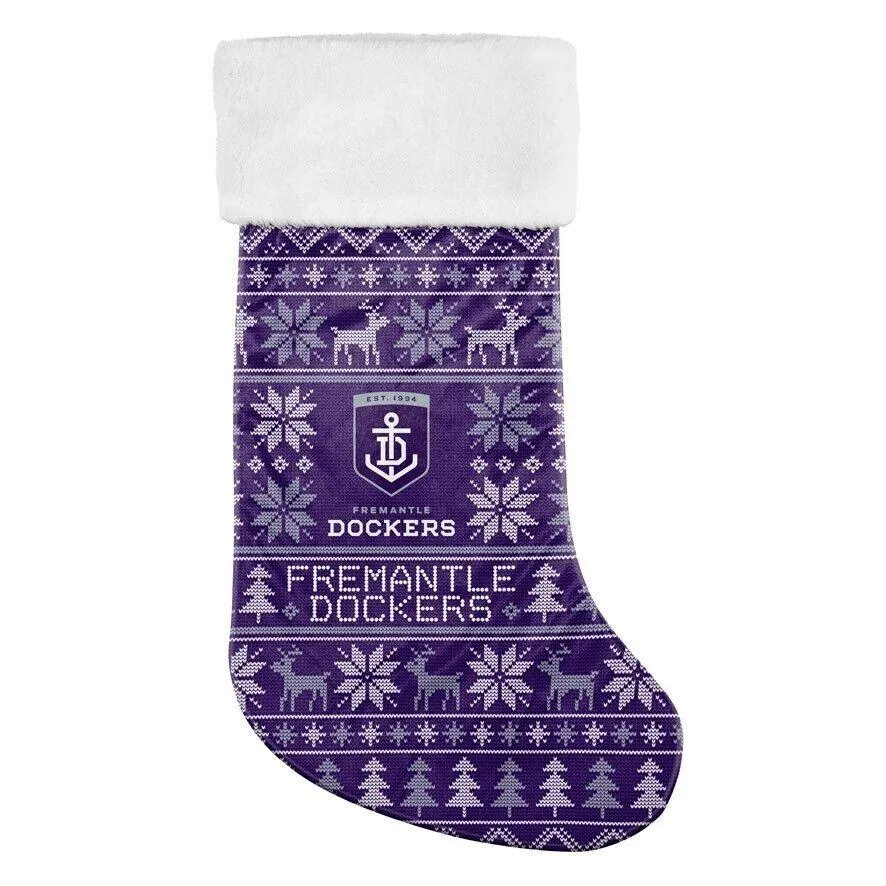 AFL Christmas Stocking - Fremantle Dockers - Sweater Print - XMAS