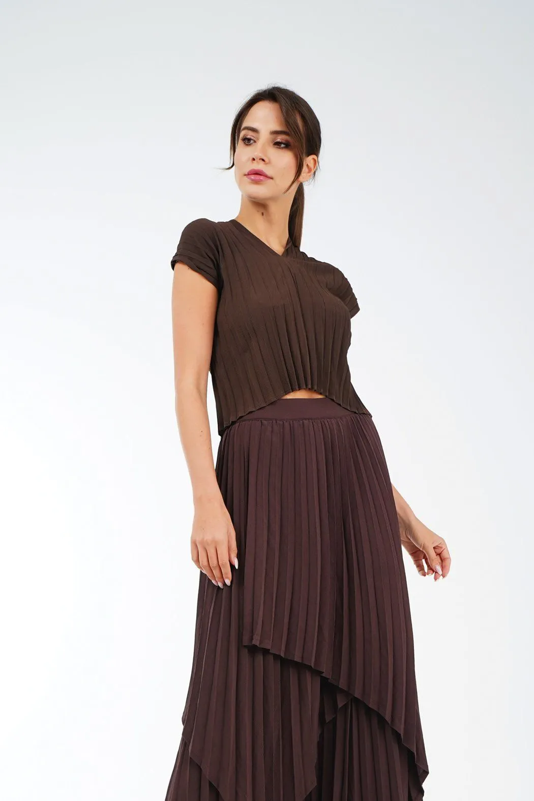 Aila V-neck Pleated Top