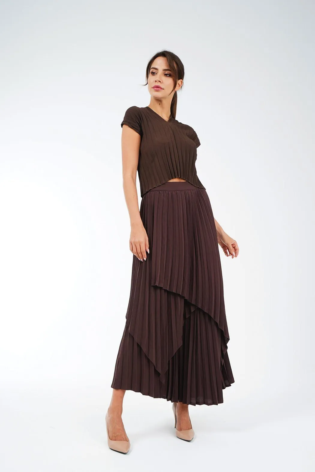 Aila V-neck Pleated Top