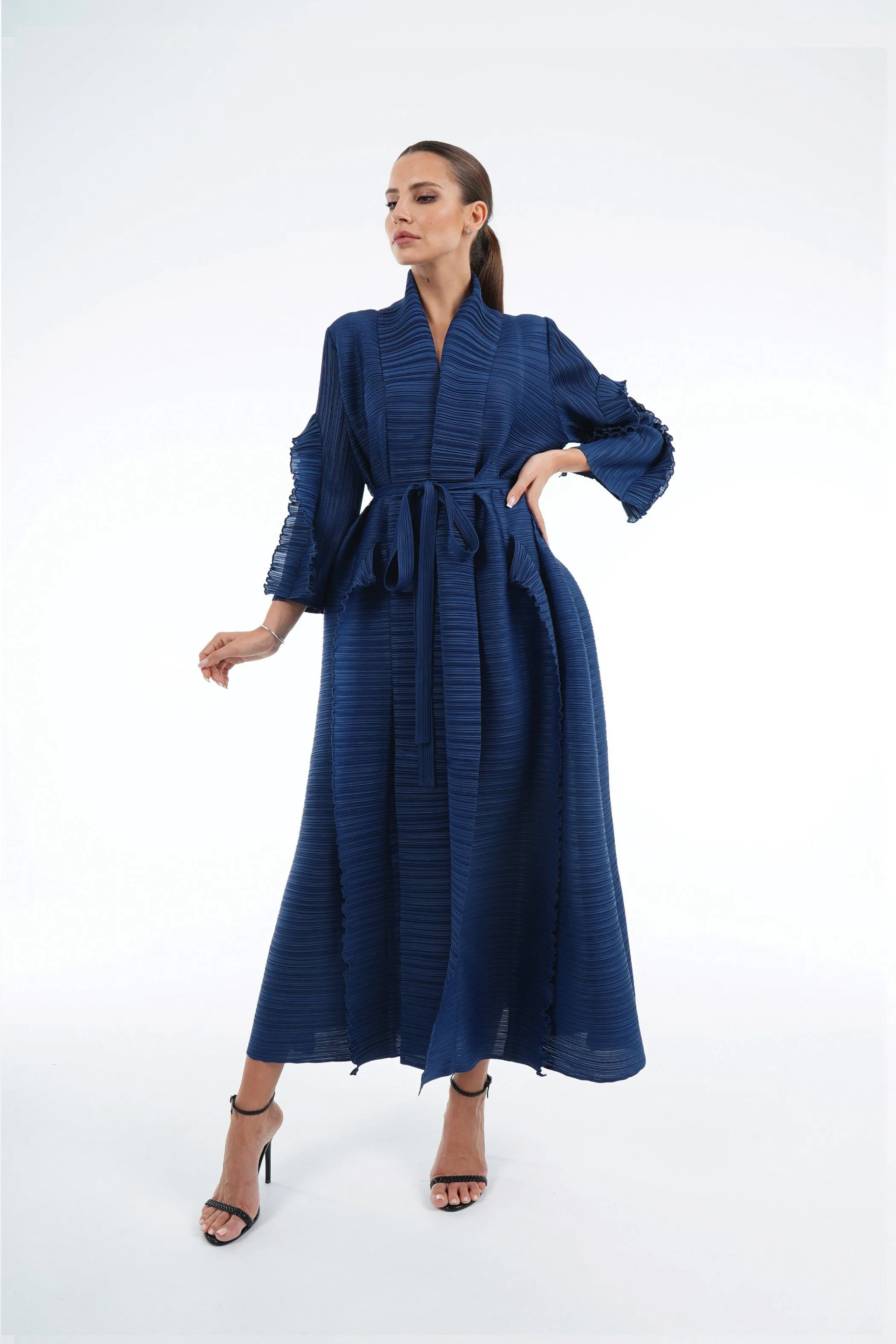 Allison Ruffle Sleeve Dress with Belt