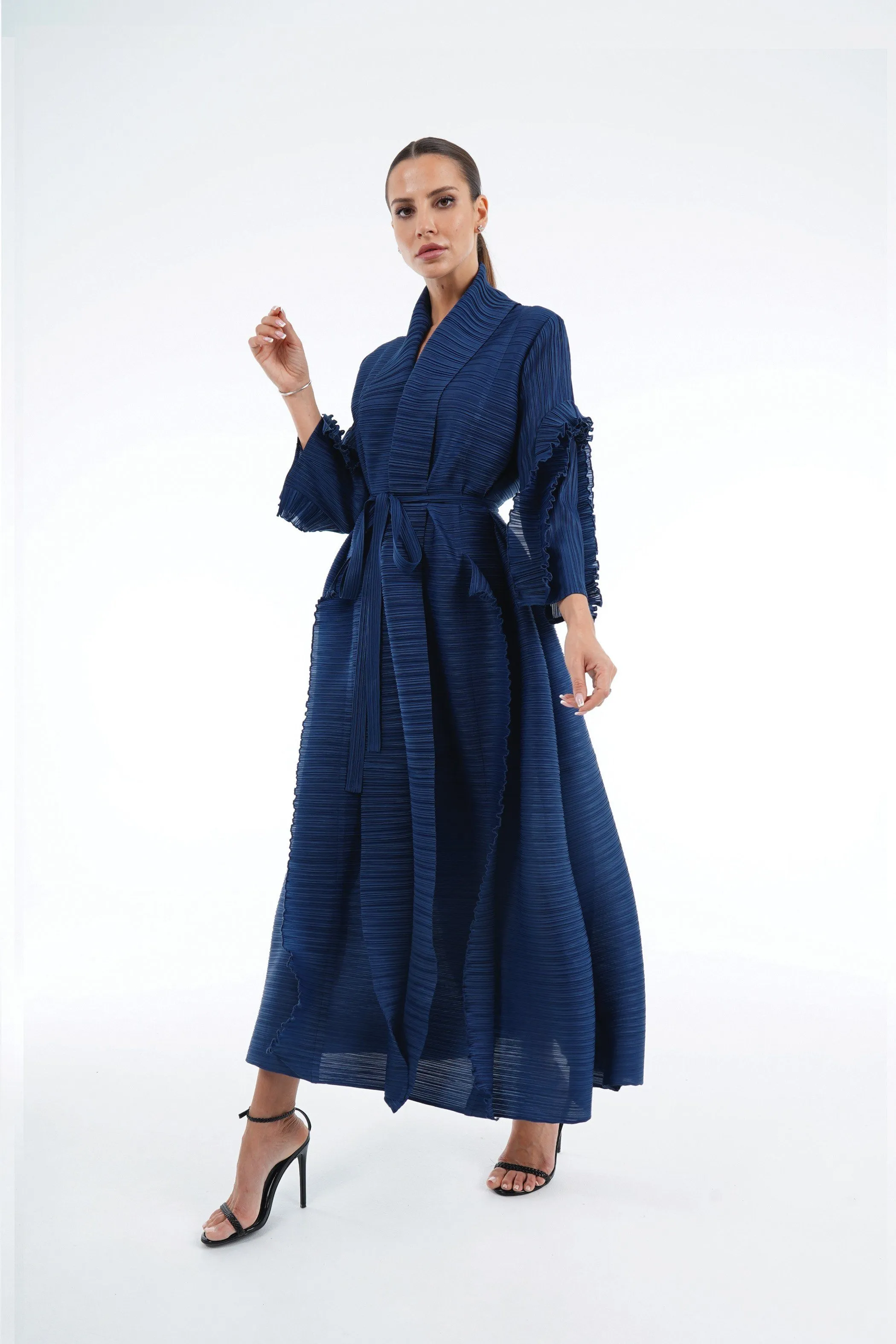 Allison Ruffle Sleeve Dress with Belt