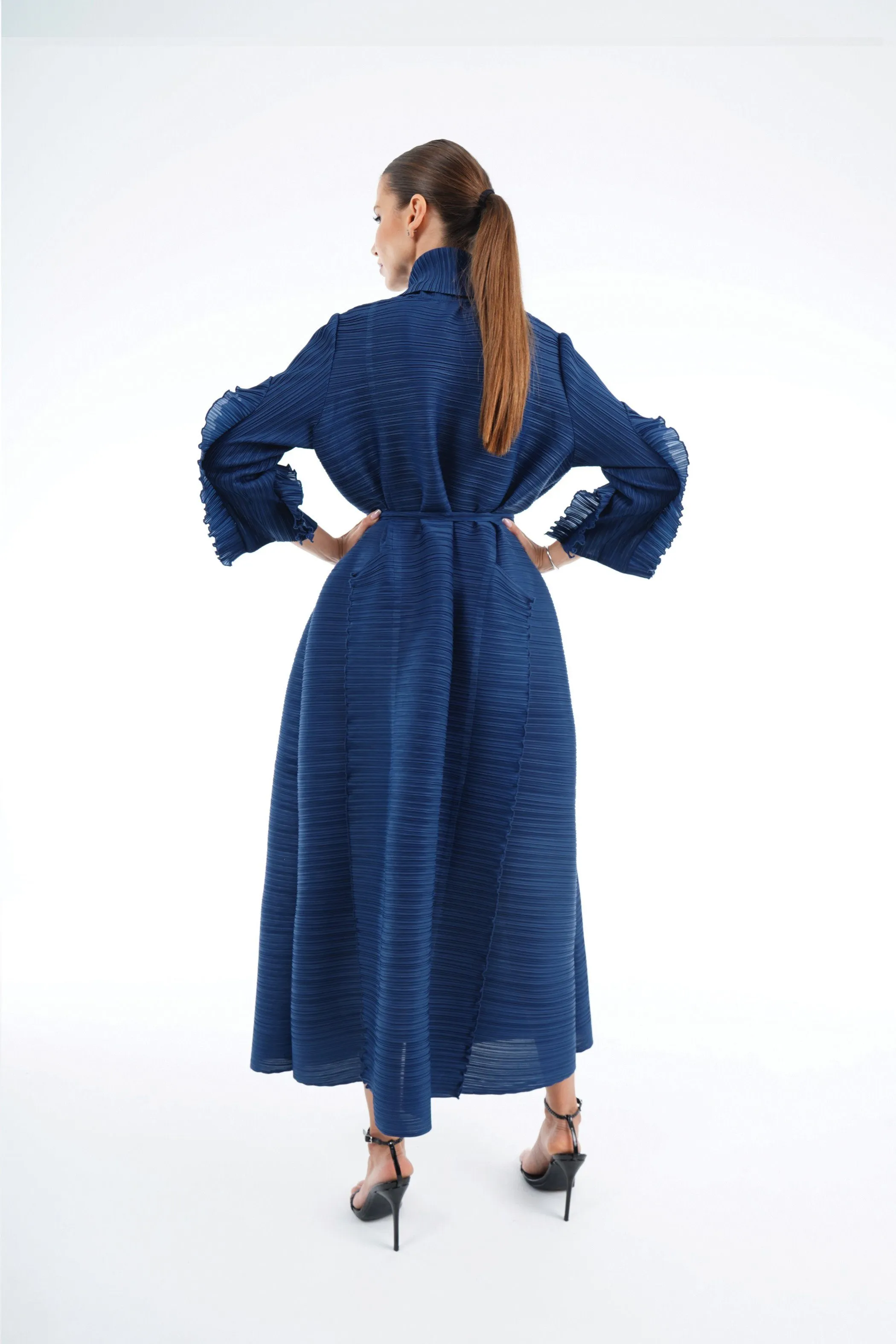 Allison Ruffle Sleeve Dress with Belt