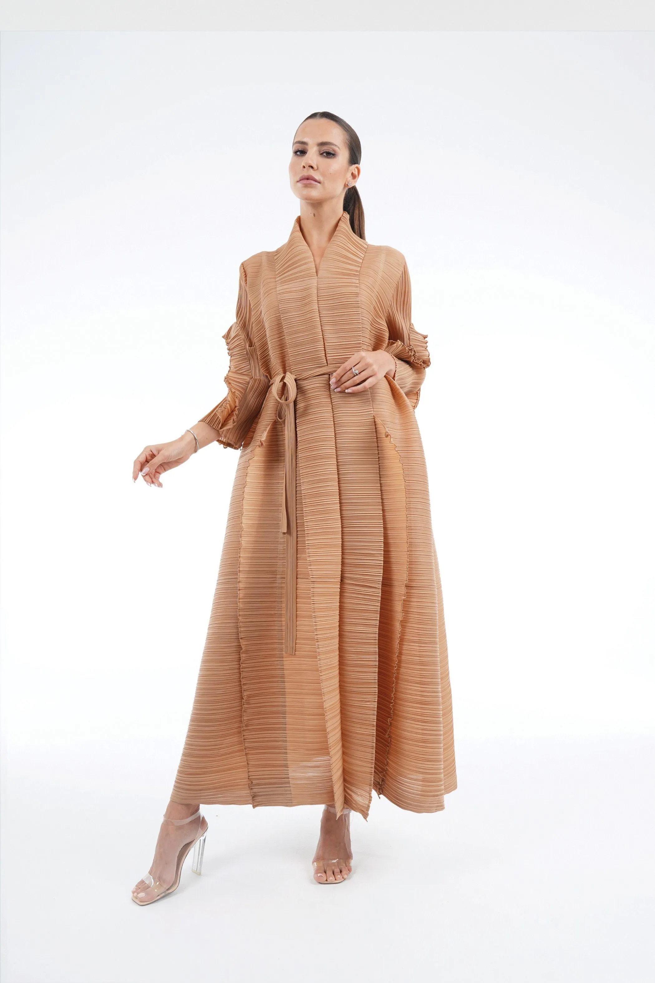 Allison Ruffle Sleeve Dress with Belt