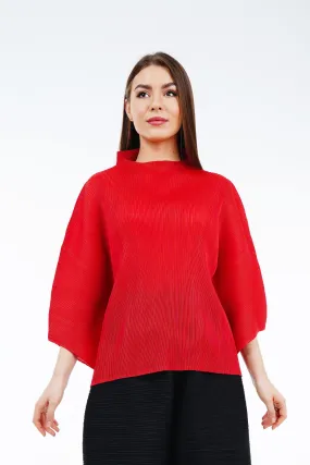 Amelia High Neck Pleated Top