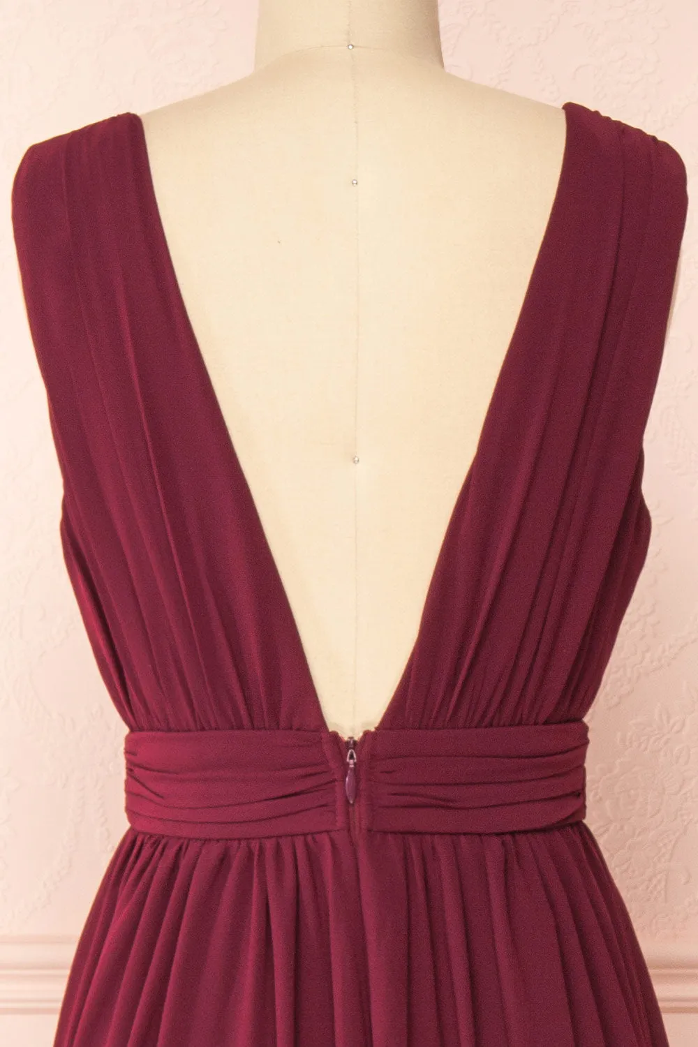 Animos Burgundy | V-Neck Maxi Dress