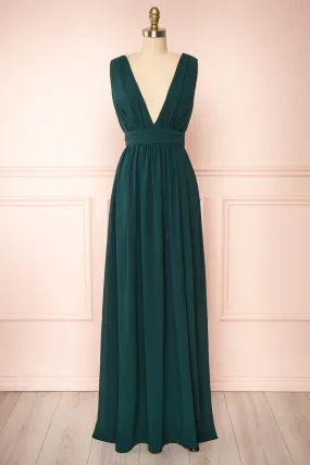 Animos Emerald | V-Neck Maxi Dress