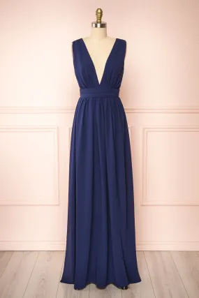 Animos Navy | V-Neck Maxi Dress