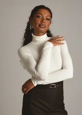 Belle Turtleneck Bodysuit Off-White