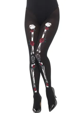 Black Opaque Day of the Dead Tights