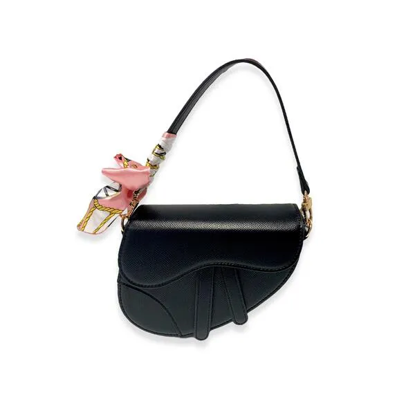 Black Saddle Purse