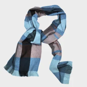 Block Stripes Wool & Angora Scarf in Pastel Shades