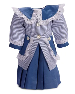 Blue and White Striped Cotton Ensemble