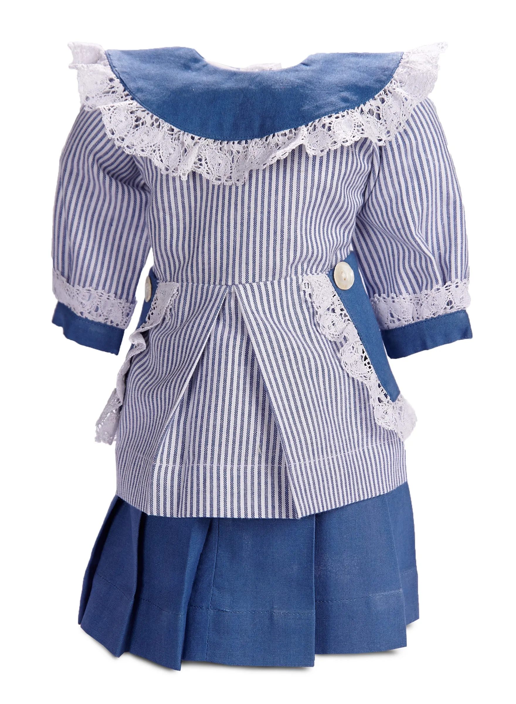 Blue and White Striped Cotton Ensemble