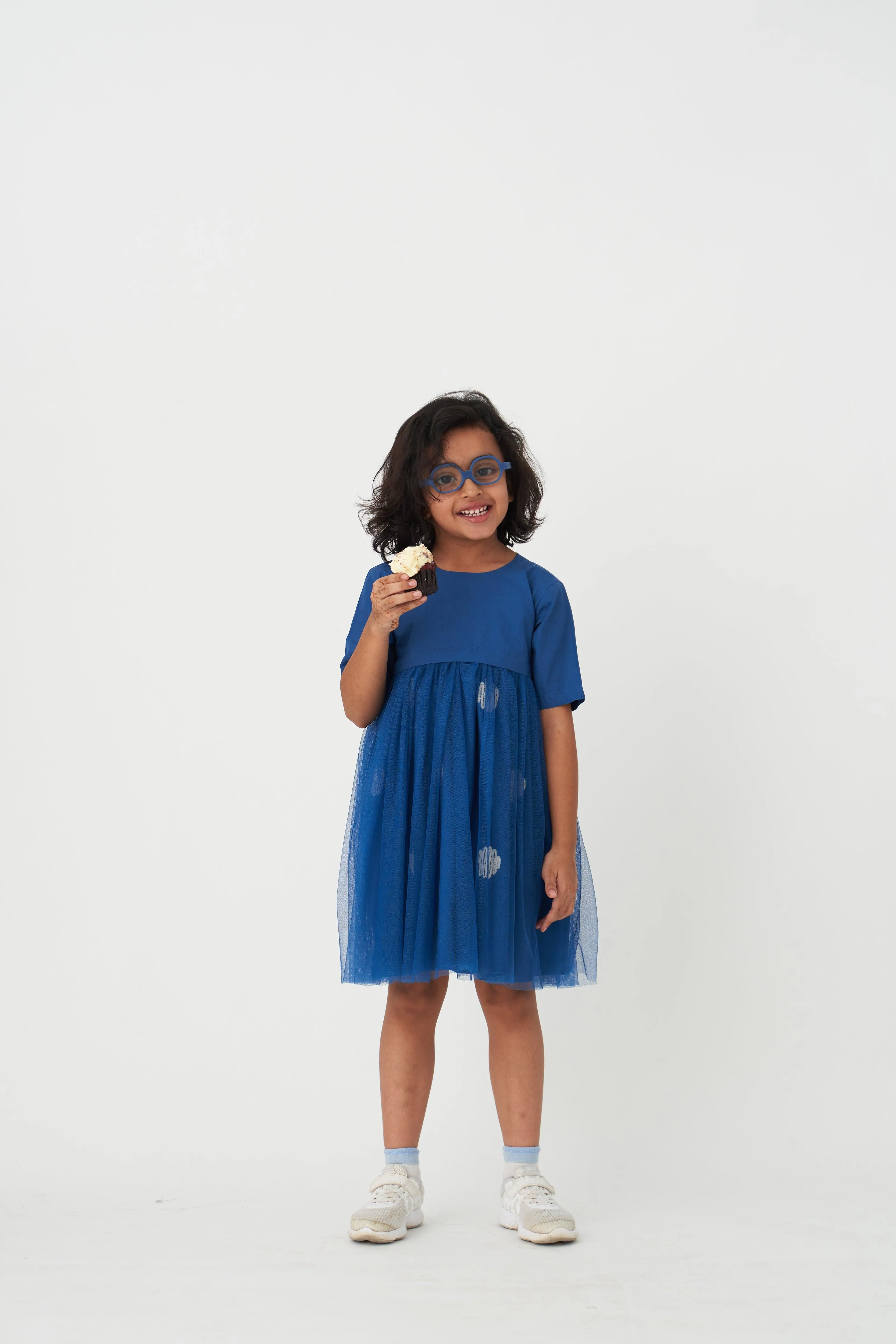 BLUE YOKE DRESS