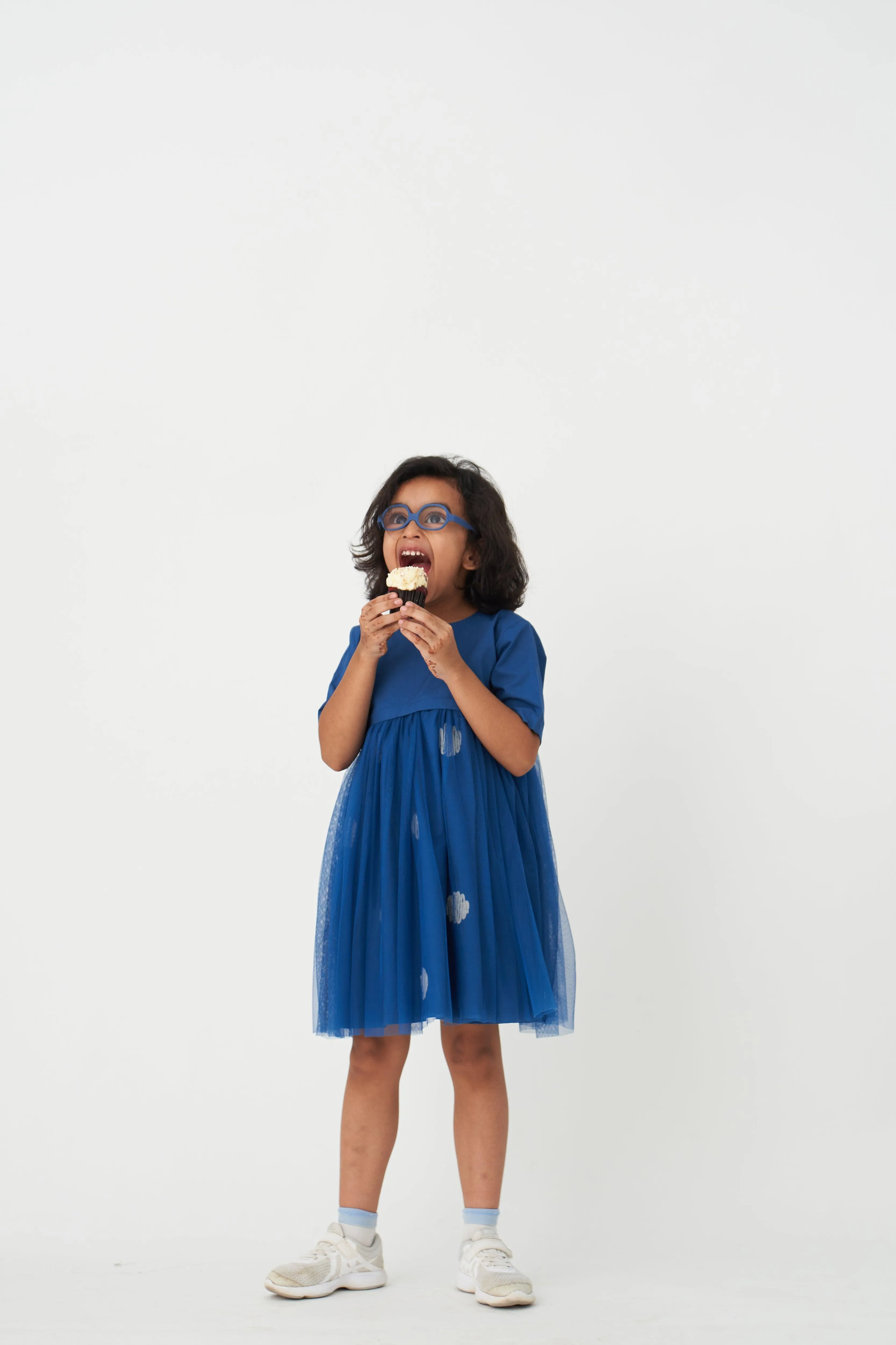 BLUE YOKE DRESS