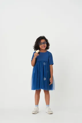 BLUE YOKE DRESS