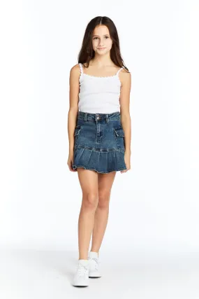 Cargo Skirt With Pleated Hem