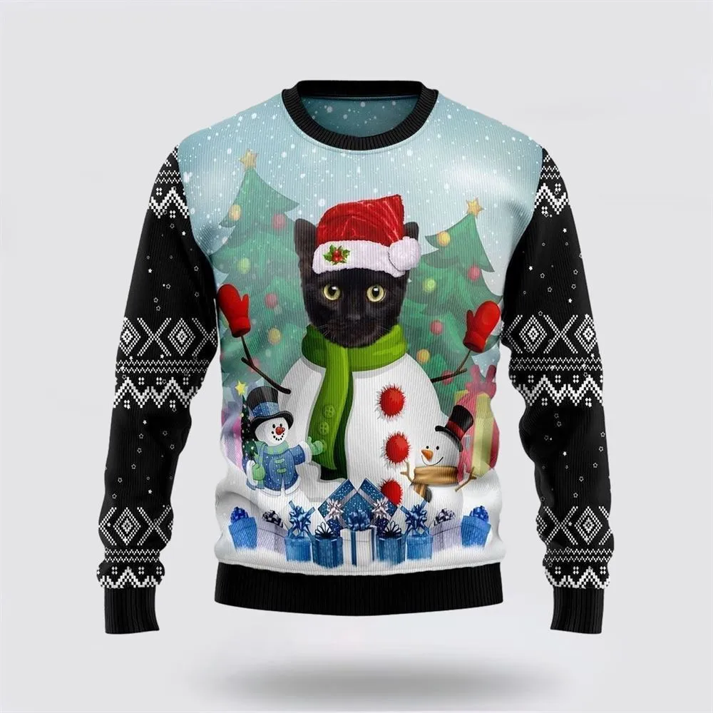 Cat Snowman Ugly Christmas Sweater For Men And Women, Best Gift For Christmas, Christmas Fashion Winter