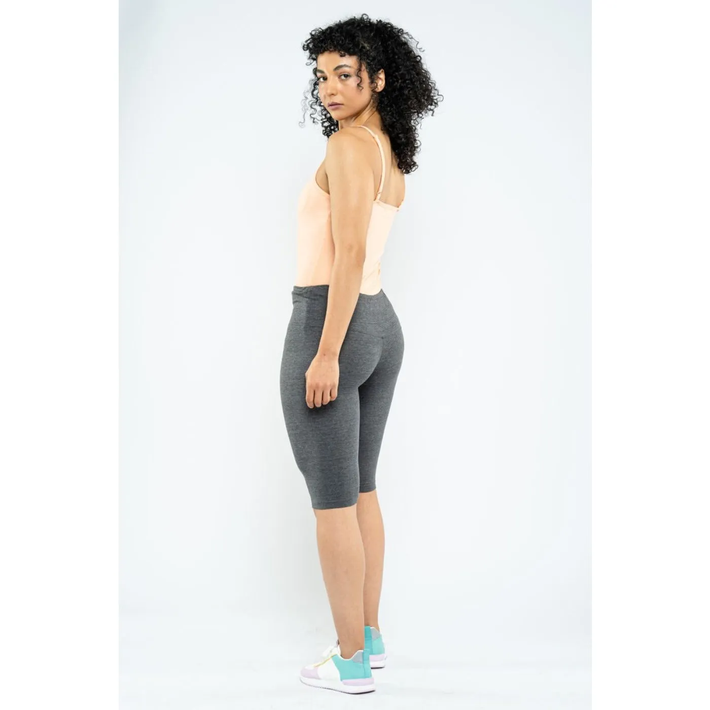 Charcoal Plain Legging Shorts