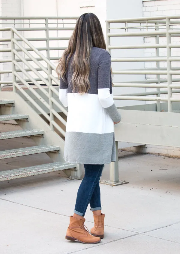 Color Block Knit Cardigan