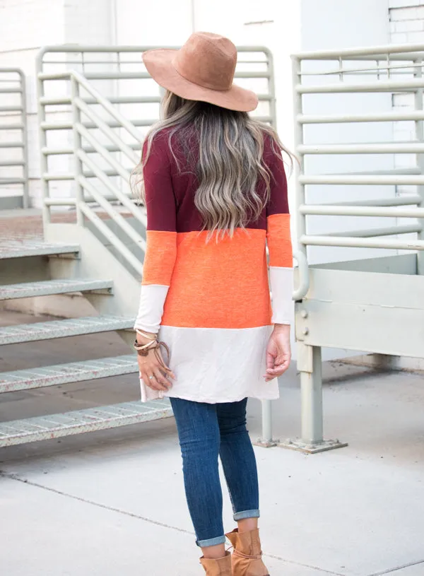 Color Block Knit Cardigan