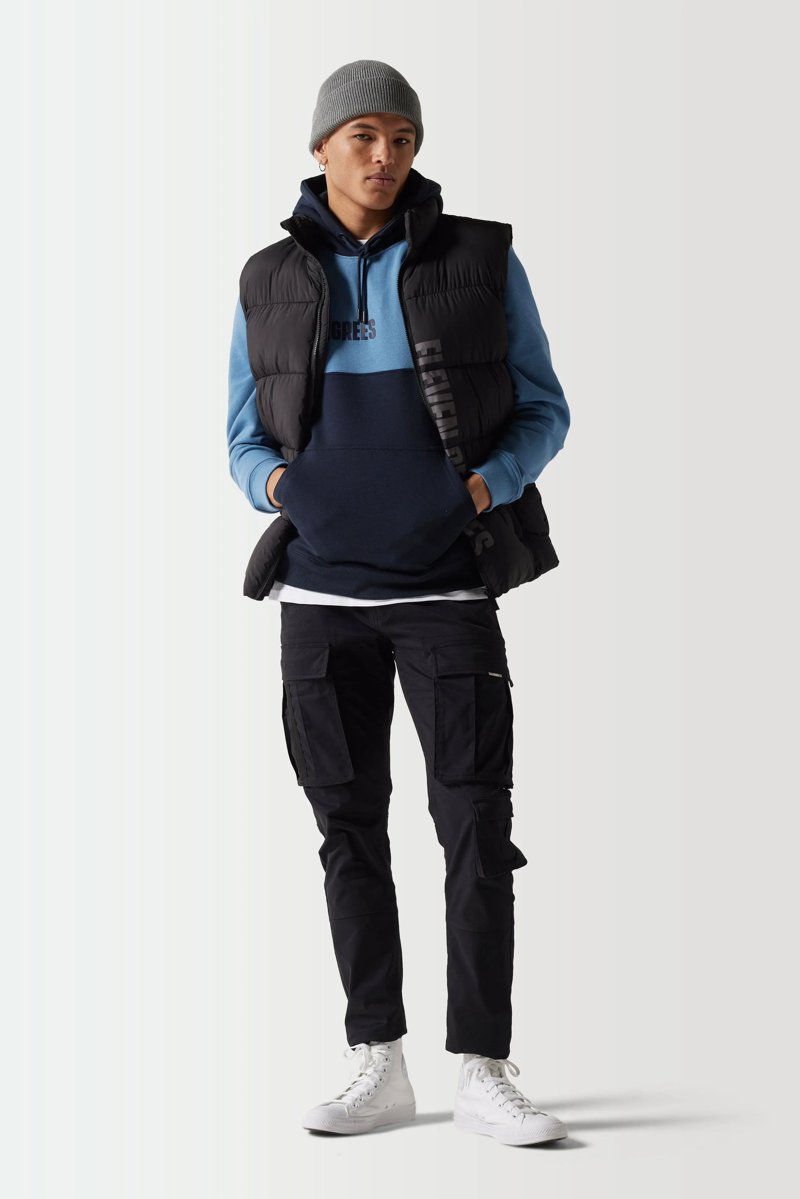 Colour Block Hoodie - Navy / Elemental Blue