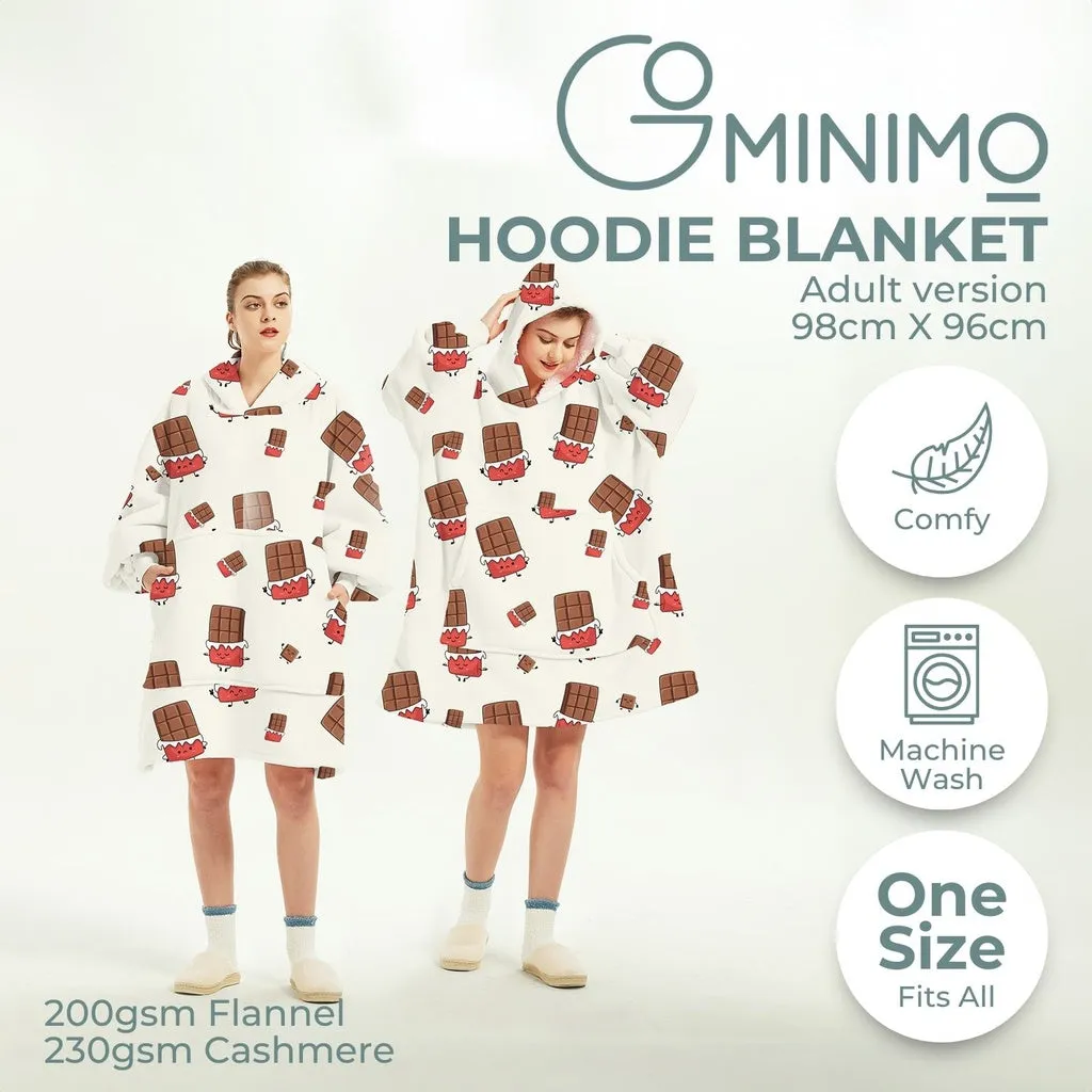 Comfy Double Layer Adult Hoodie Blanket with Pockets