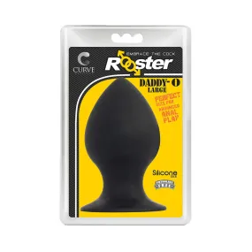 Curve Toys Rooster Daddy-O Large Silicone Anal Plug with Suction Cup Black