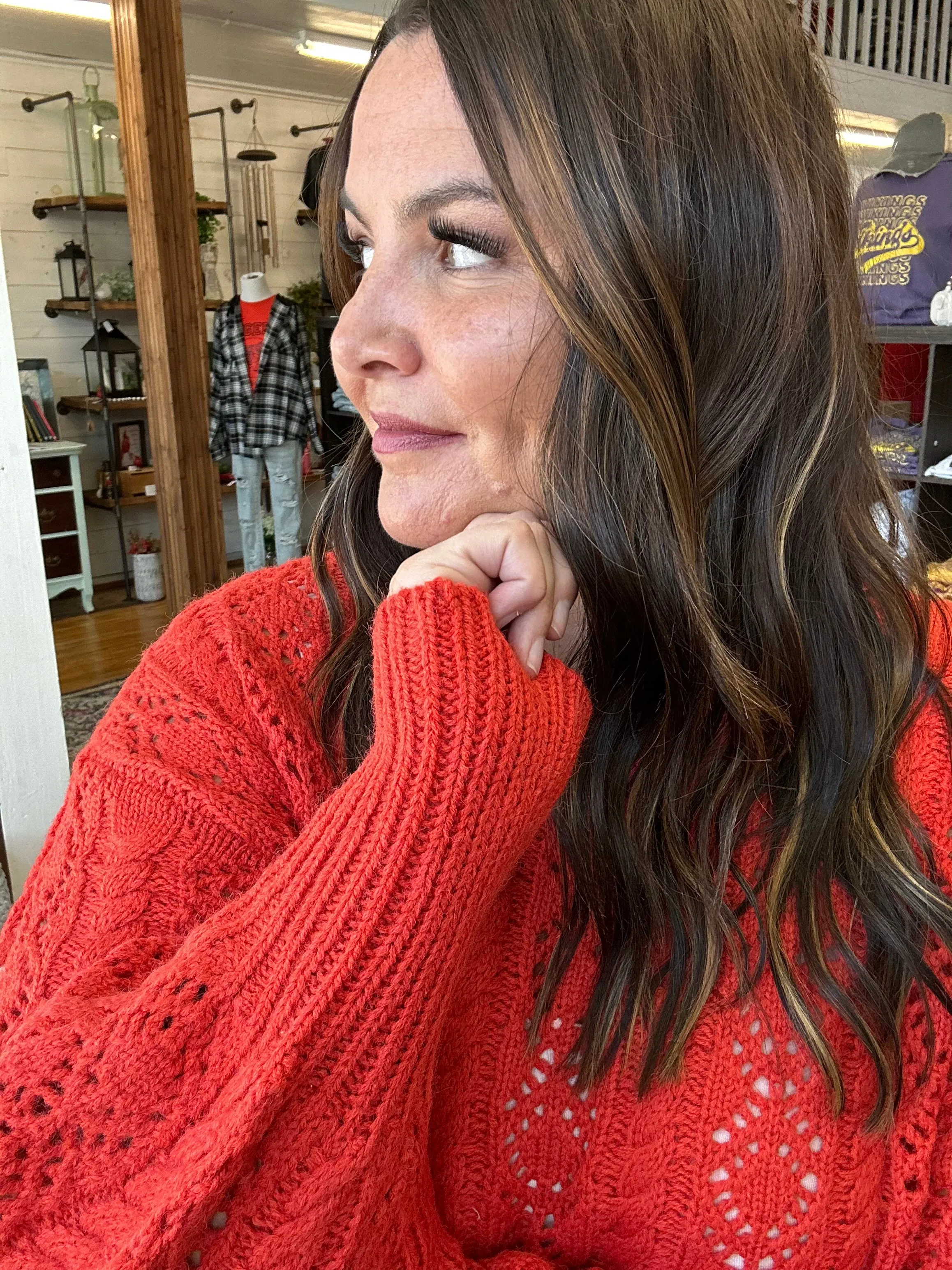 Dark Orange Knit Sweater