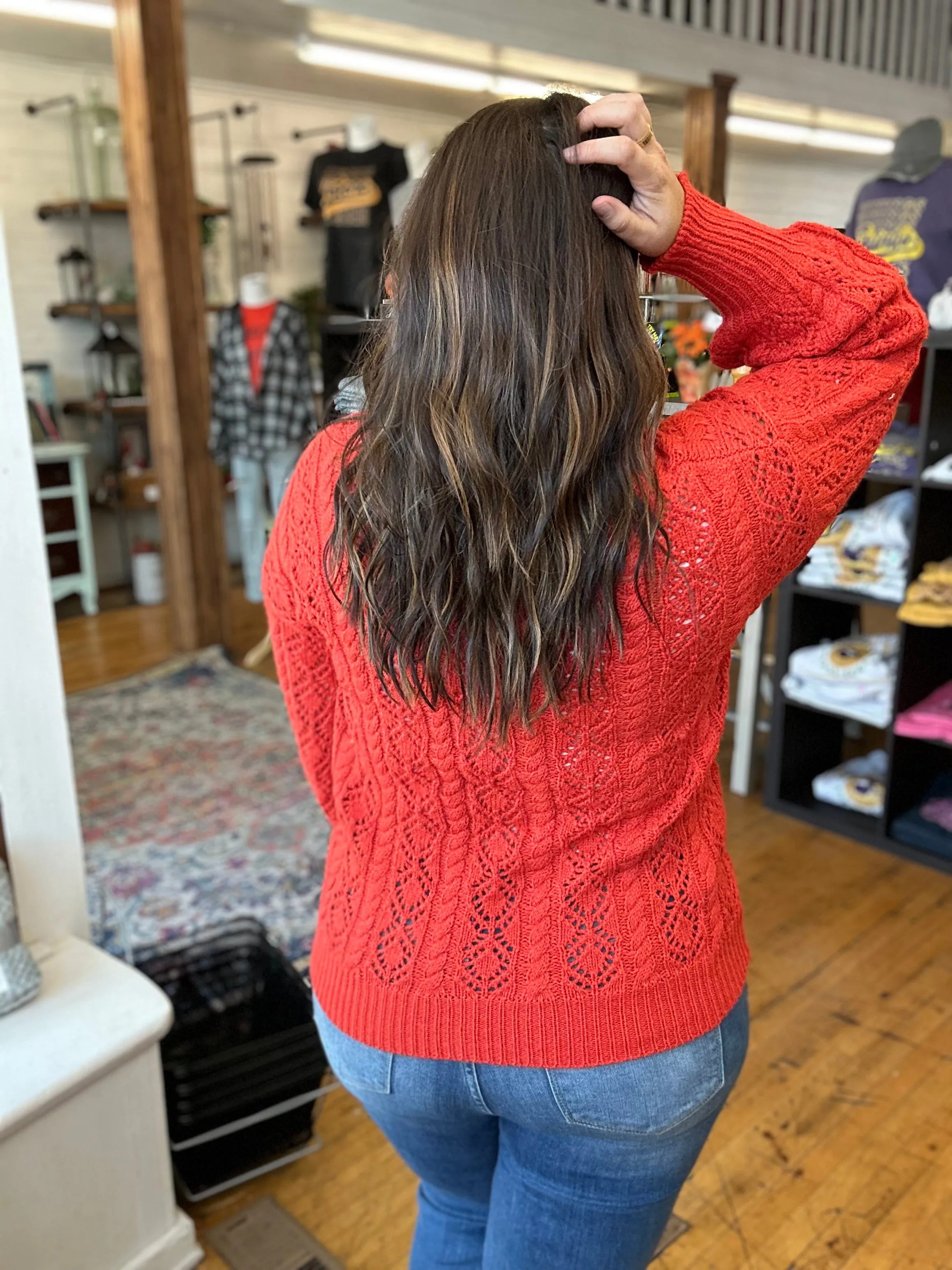 Dark Orange Knit Sweater