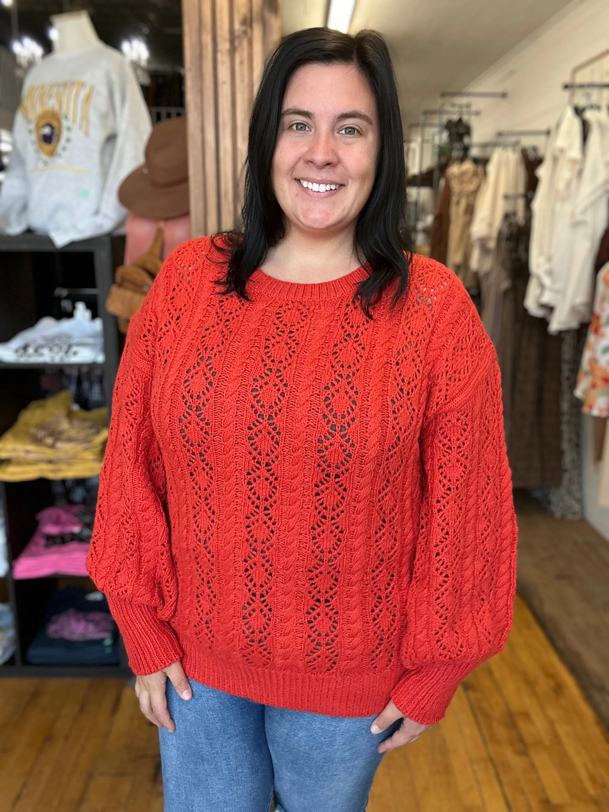 Dark Orange Knit Sweater