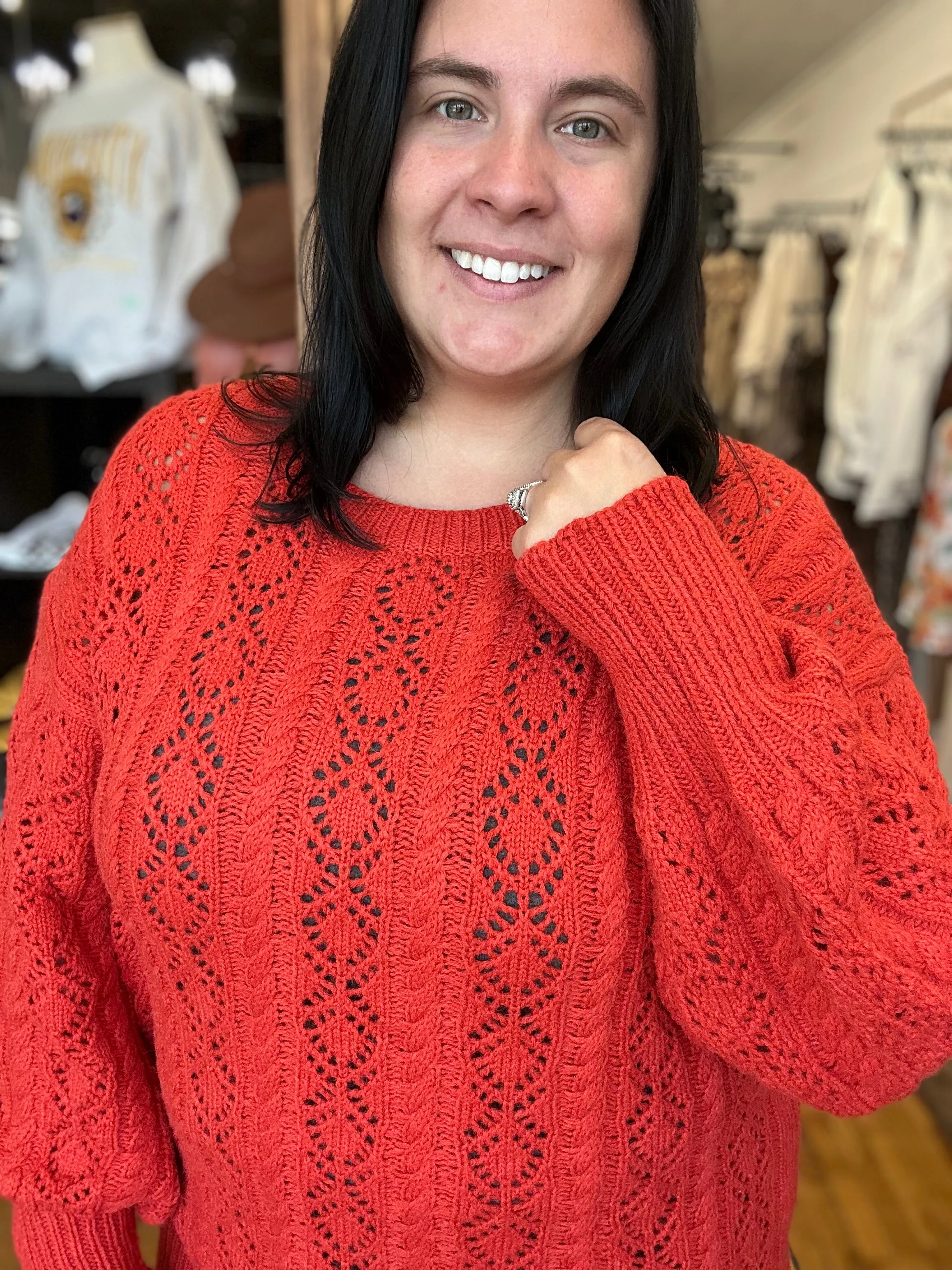 Dark Orange Knit Sweater