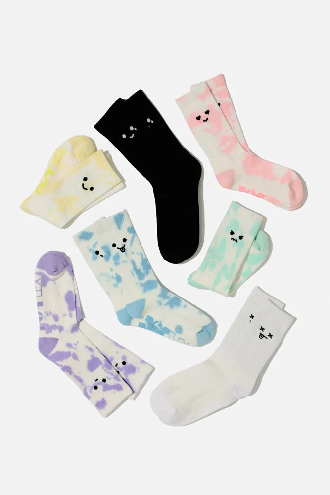 Dead Face Mid-Calf Gym Socks - White