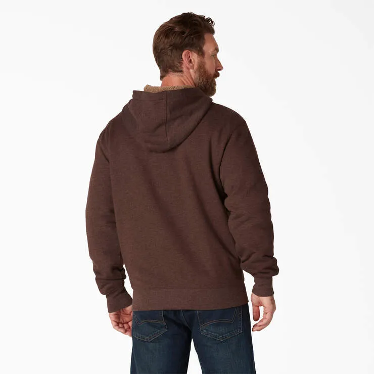 Dickies High Pile Fleece Lined Full Zip Hoodie- CHOCOLATE HEATHER