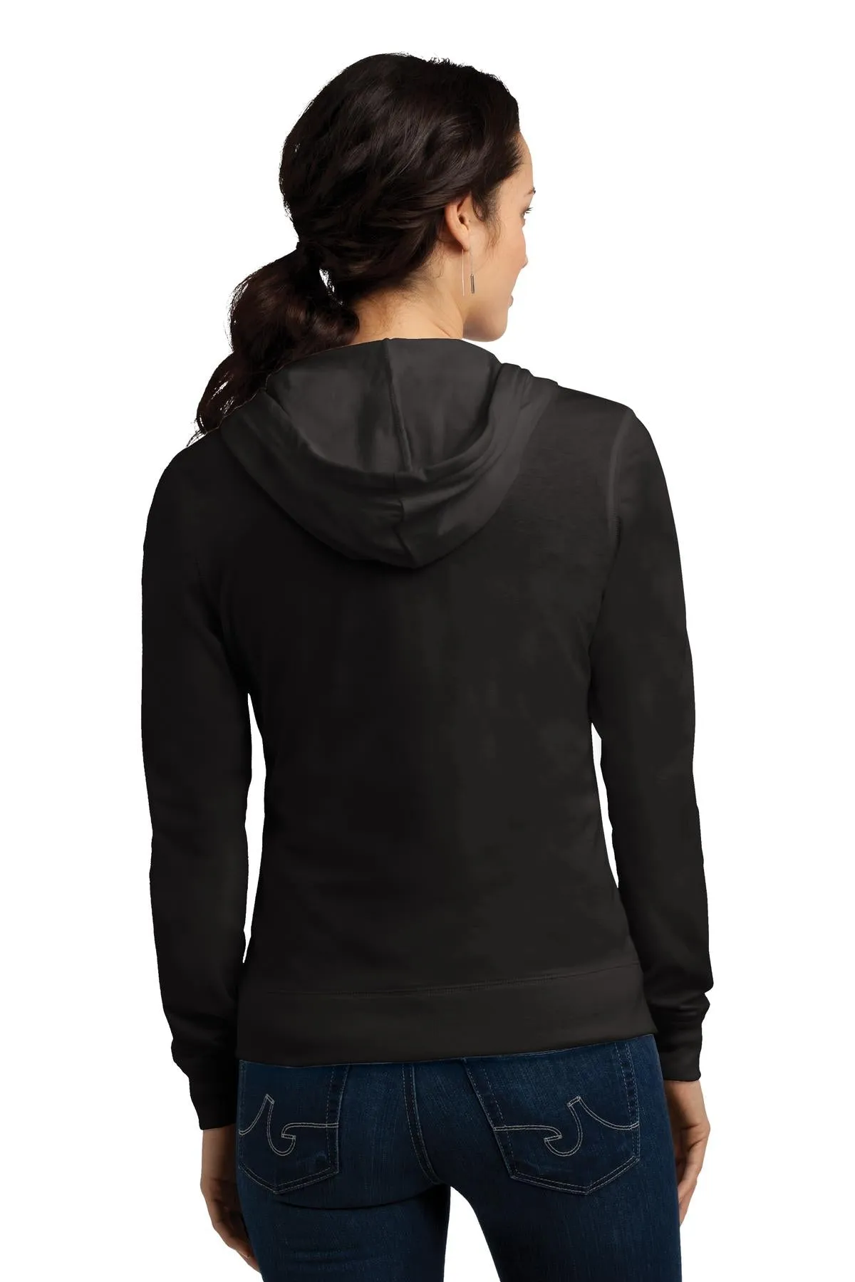 District® Women's Fitted Jersey Full-Zip Hoodie. DT2100