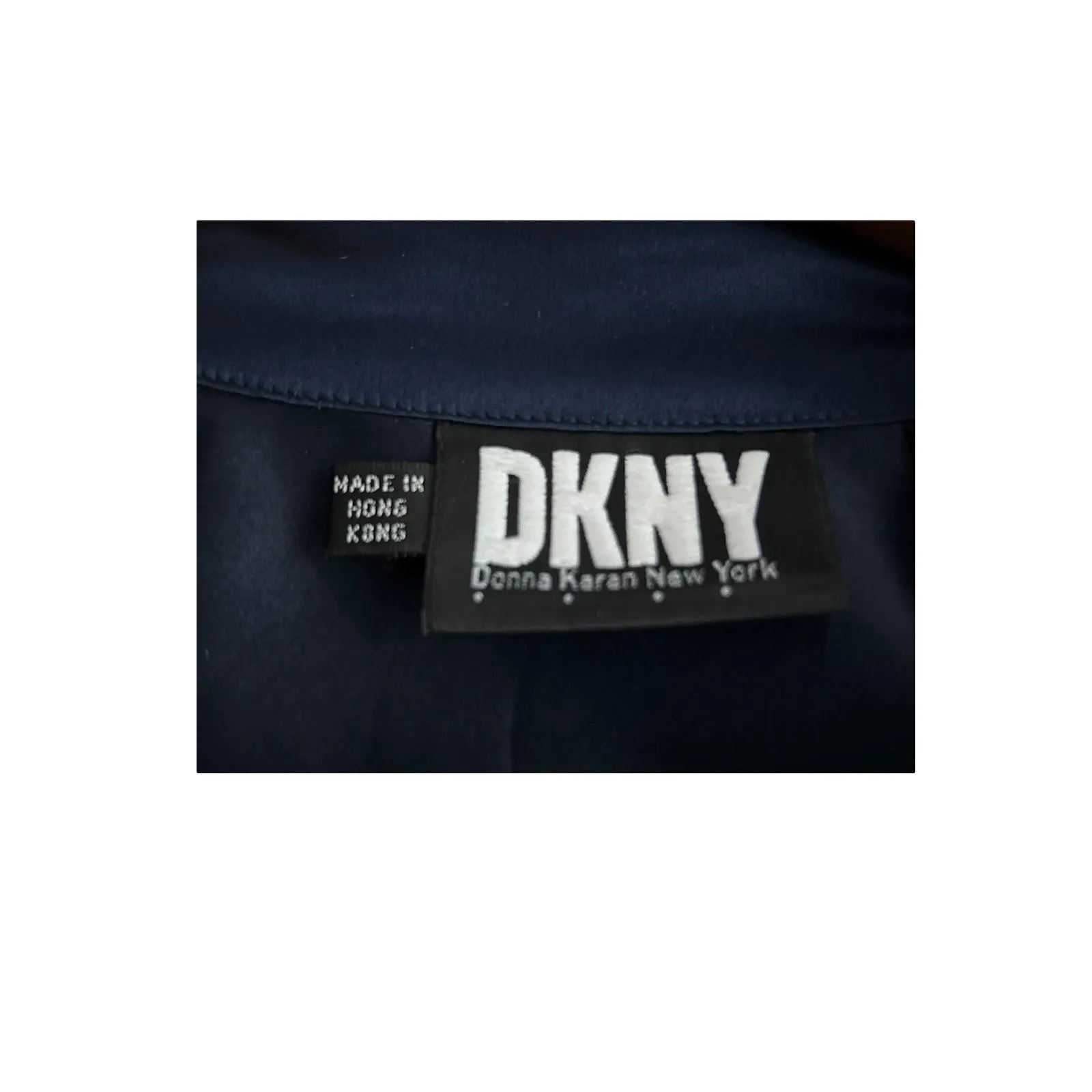 DKNY 100% Silk Long Sleeved Dark Blue Coat UK Size M