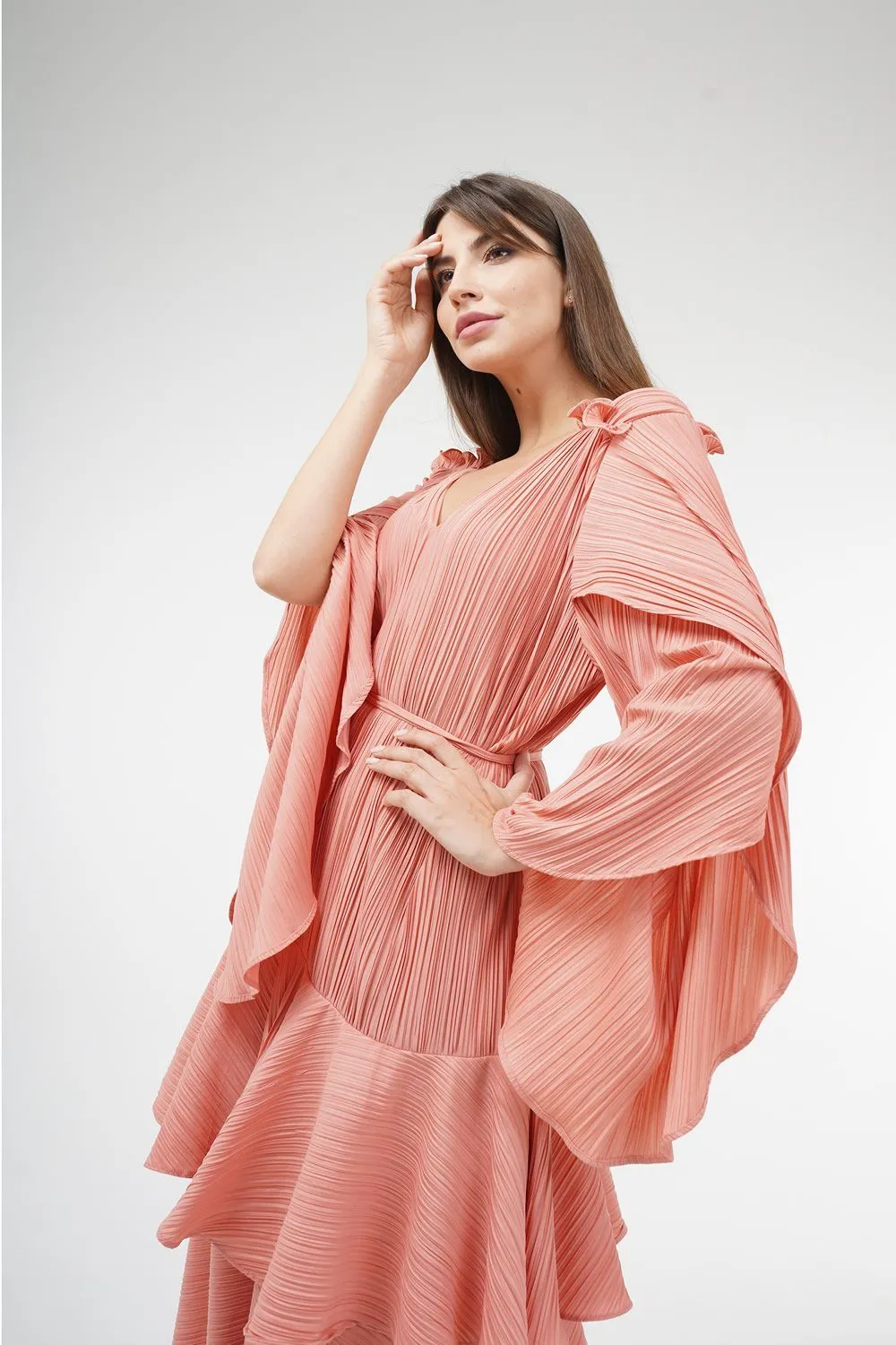 Dorothy Multi-Layer Drape Sleeves Dress