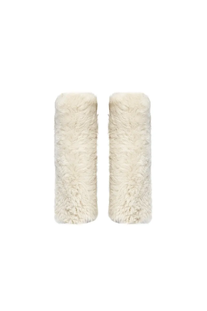 Evelina Women’s Tigrado Shearling Leg Warmers - Ivory